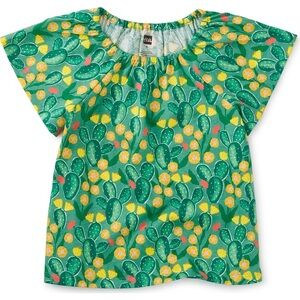 Tea Collection Green Cactus Print Kids‎ Blouse